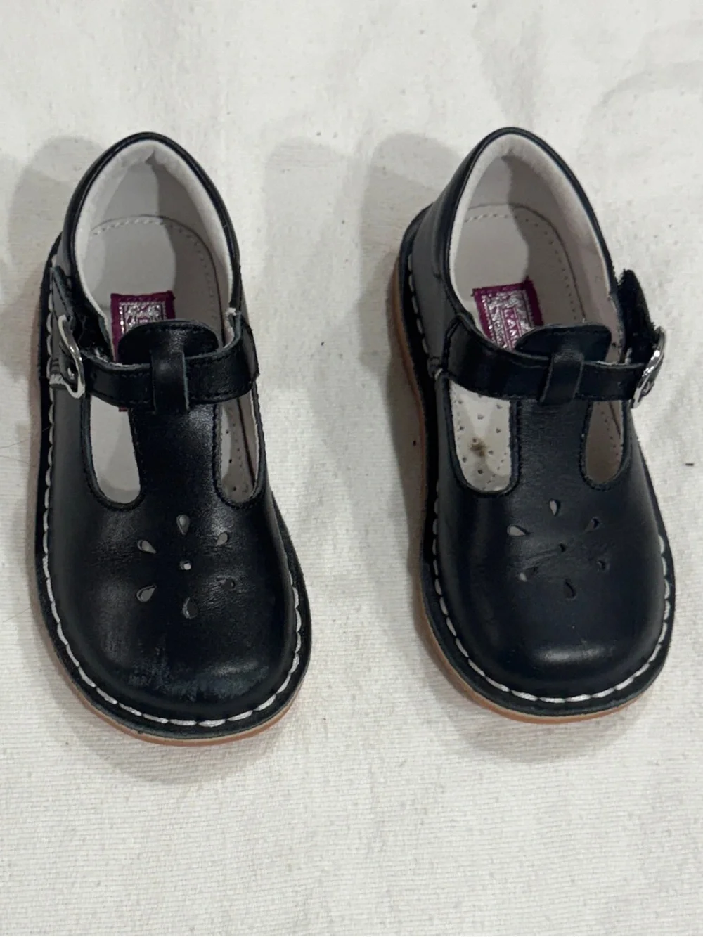 L’Amour Kids Black T-Strap Mary Jane Shoes